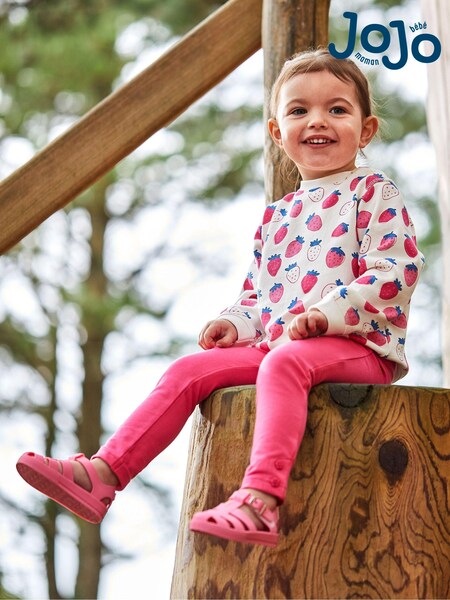 JoJo Maman Bébé Pink Strawberry Print Jersey Sweatshirt (Q80770) | £12