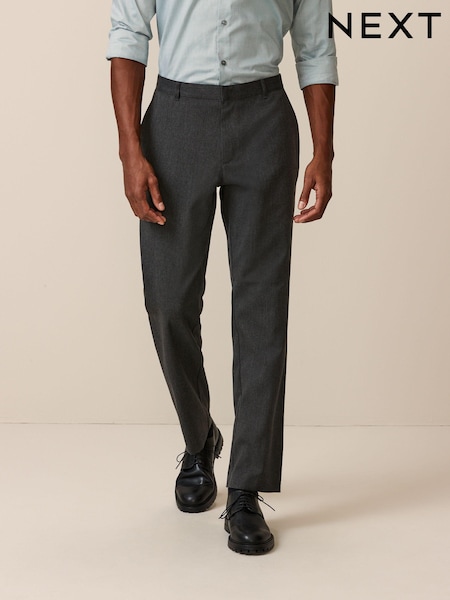 Grey Regular Fit Plain Front Smart Trousers (Q80974) | £22