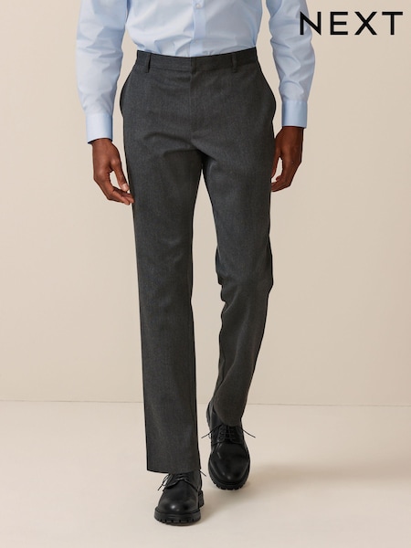 Grey Slim Fit Plain Front Smart Trousers (Q80976) | £22