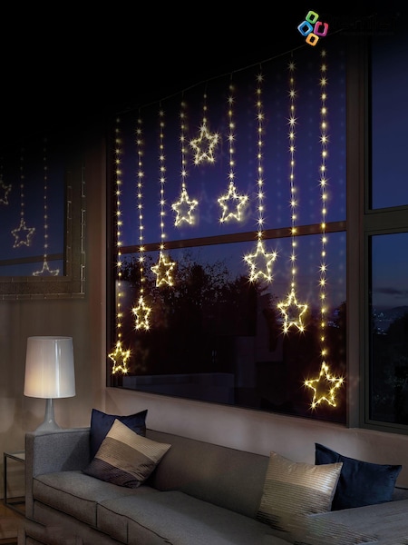 Premier Decorations Ltd White Warm 303 LEDs Star V Shape Curtain Christmas Lights (Q81989) | £24