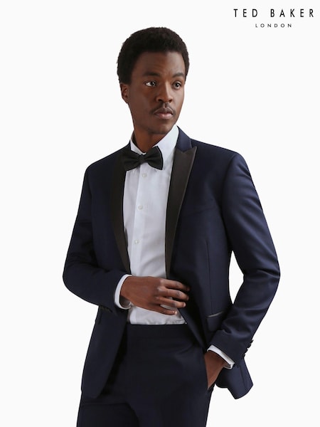 Ted Baker Tailoring Blue Slim Fit Tuxedo Jacket (Q82071) | £125