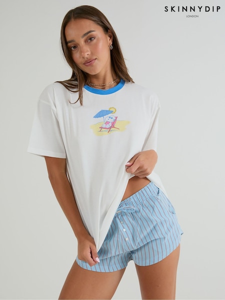 White - Skinnydip Peanuts I Love The Beach T-shirt