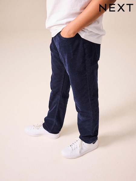 Navy Blue Corduroy Trousers (3-16yrs) (Q82270) | £13 - £18