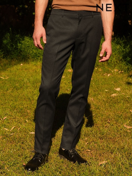 Black Elasticated Waist Plain Front Smart Joggers (Q82376) | £22