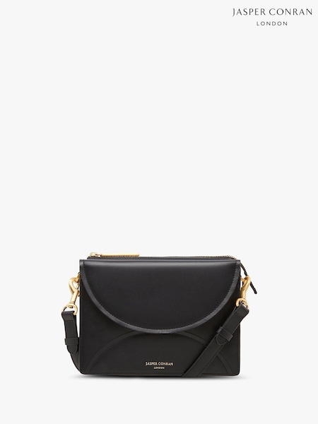 Jasper Conran London Darcey Leather Double Flap Cross-Body Bag (Q82383) | £240