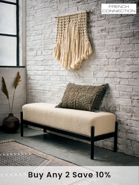 French Connection Mink Kari Teddy Boucle Bench (Q82487) | £325