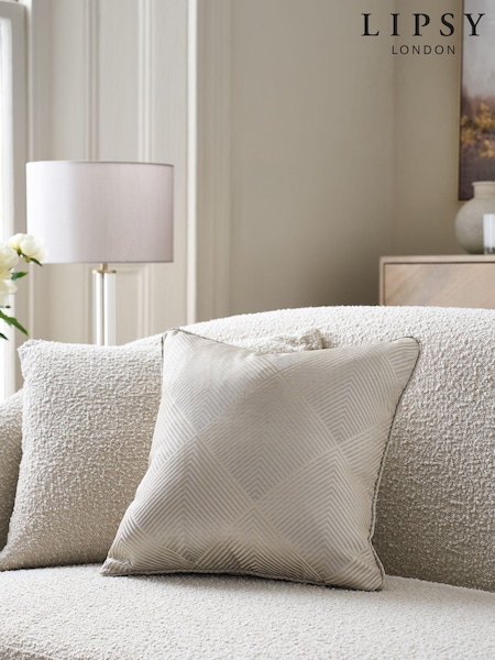 Lipsy Silver Satin Geo Cushion (Q82702) | £25