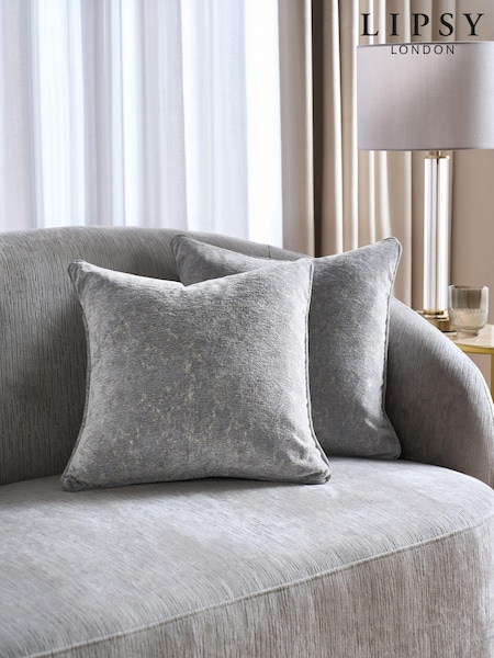 Lipsy Grey Abstract Velvet Cushion (Q82711) | £28
