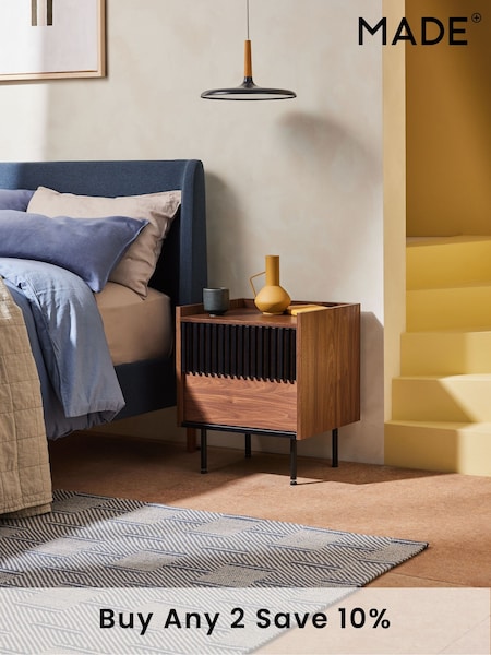 MADE.COM Dark Walnut Effect Blaze Bedside Table (Q82781) | £179