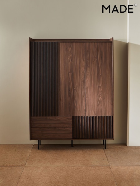 MADE.COM Dark Walnut Effect Blaze Triple, 3 drawers Wardrobe (Q82800) | £829