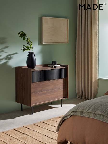 MADE.COM Dark Walnut Effect Blaze 3 Drawer Chest of Drawers (Q82859) | £329