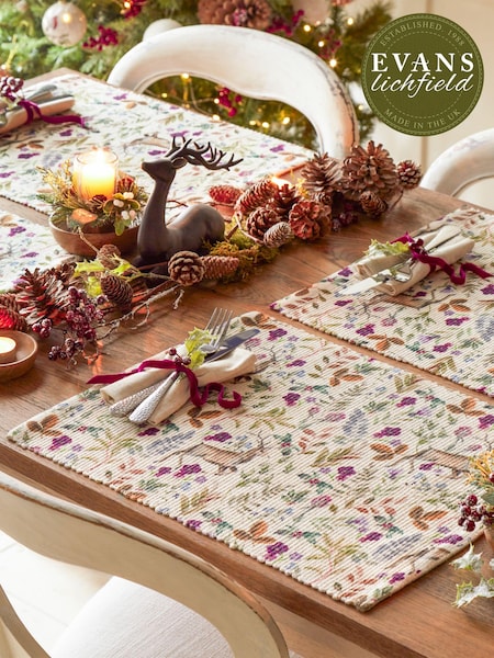 Evans Lichfield Set of 4 Purple Reindeer Table Placemats (Q82896) | £16