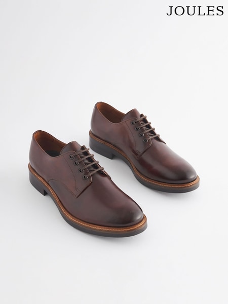 Joules Brown Leather Classic Derby Shoes (Q83019) | £79