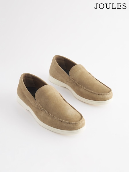Joules Tan Suede Apron Loafers (Q83078) | £69