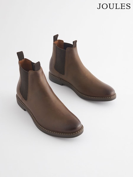 Joules Brown Leather Chelsea Boots (Q83114) | £89