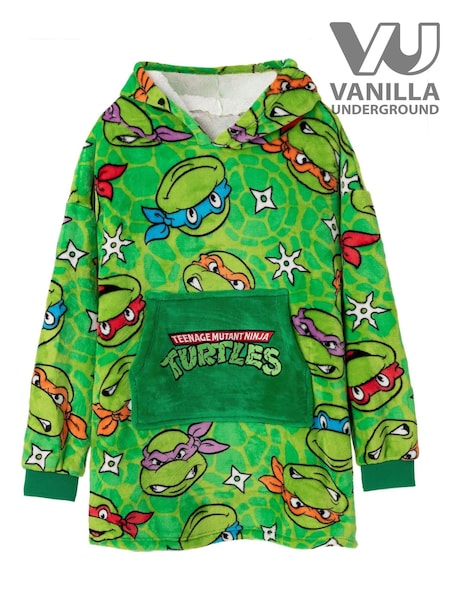 Vanilla Underground Green Ninja Turtles All-Over Print Blanket Hoodie (Q83257) | £27