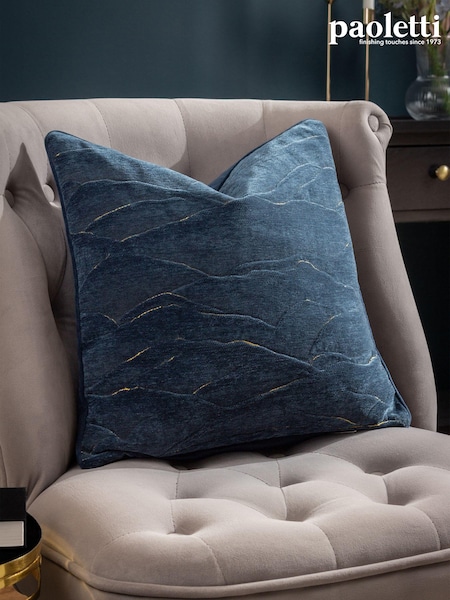 Paoletti Blue Stratus Jacquard Polyester Filled Cushion (Q83803) | £22