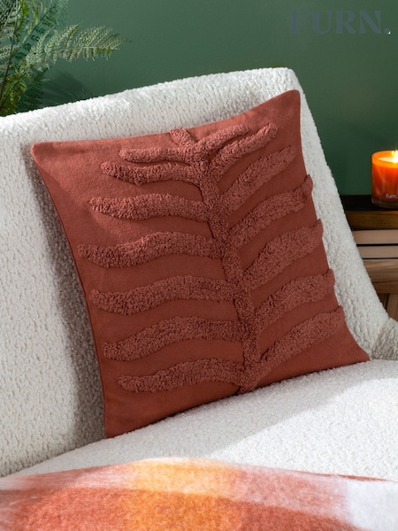 Furn Clay Red 45 x 45cm Dakota 100% Cotton Tufted Polyester Filled Cushion (Q83893) | £17