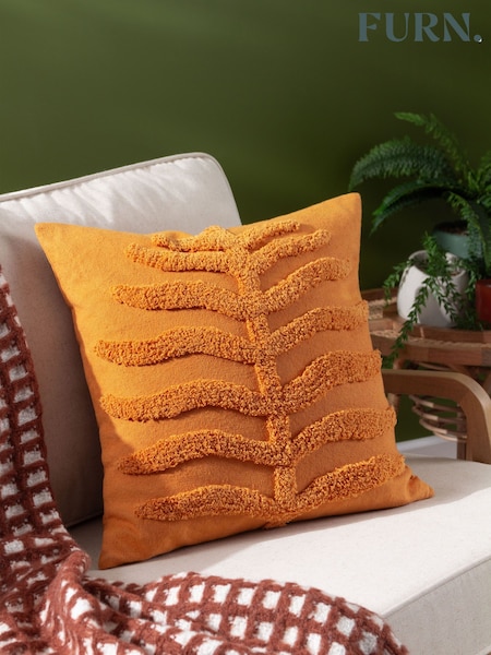 Furn Mustard Yellow 45 x 45cm Dakota 100% Cotton Tufted Feather Filled Cushion (Q83973) | £24