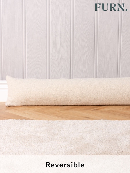 Furn Cream Malham Reversible Boucle Fleece Draught Excluder (Q84041) | £20