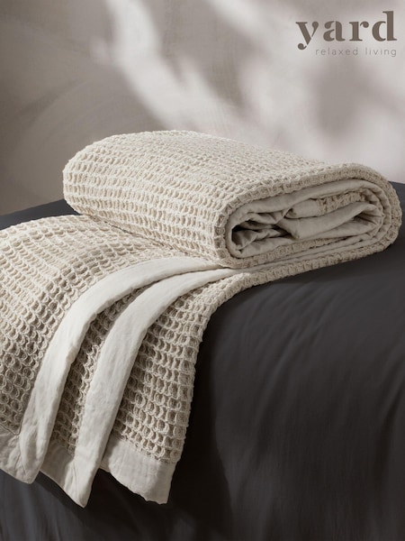 Yard Stone Canopy Waffle Textured Oversized 100% Cotton Throw (Q84044) | £76
