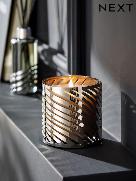 Silver Midnight Patchouli and Amber Single Wick Scented Candle (Q84326) | £16