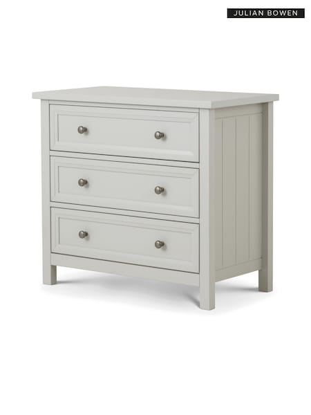 Julian Bowen Dove Grey Maine 3 Drawer Chest of Drawers (Q84675) | £300
