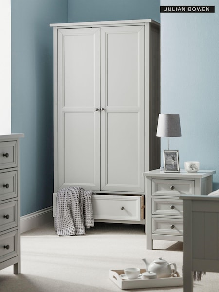 Julian Bowen Dove Grey Maine Double, 1 Drawer Wardrobe (Q84701) | £520