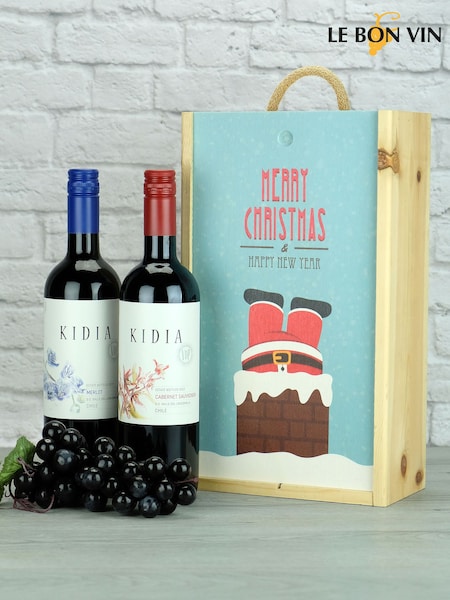 LeBonVin Chilean Red Wine Duo Christmas Wooden Gift Box (Q85263) | £46