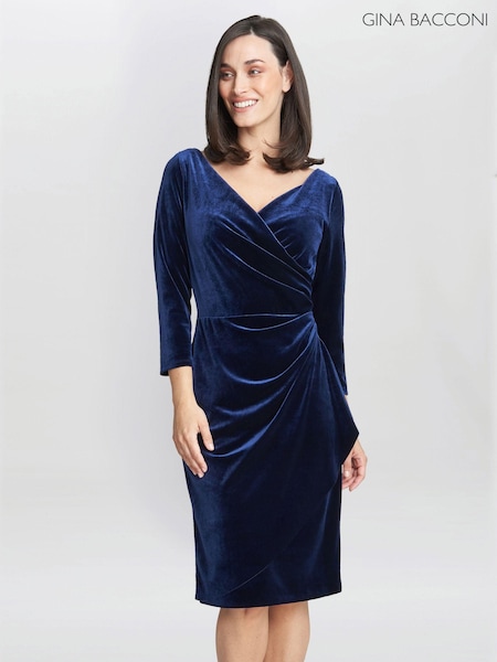 Gina Bacconi Zoe Velvet Wrap Dress (Q85426) | £240