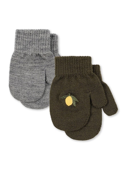 Green/Grey - Konges Sløjd Filla Gloves 2 Pack