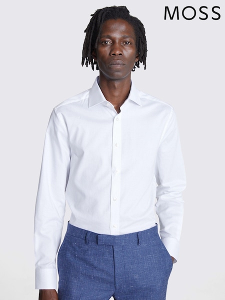MOSS White Dobby Stretch Shirt (Q85784) | £40