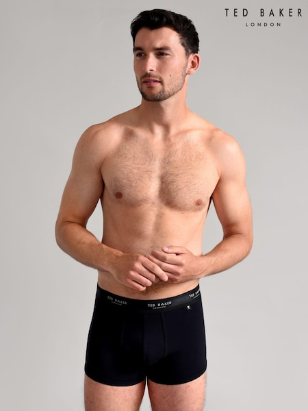 Ted Baker Dark Black Cotton Trunks 3 Pack (Q86146) | £39