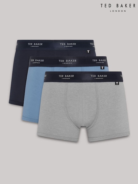 Ted Baker Dark Black Cotton Trunks 3 Pack (Q86152) | £39
