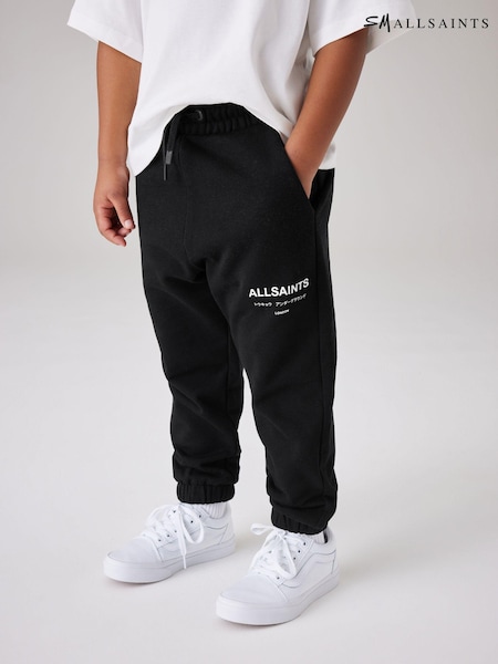 smALLSAINTS Black Underground Straight Cuffed 100% Cotton Joggers (Q86197) | £25 - £29