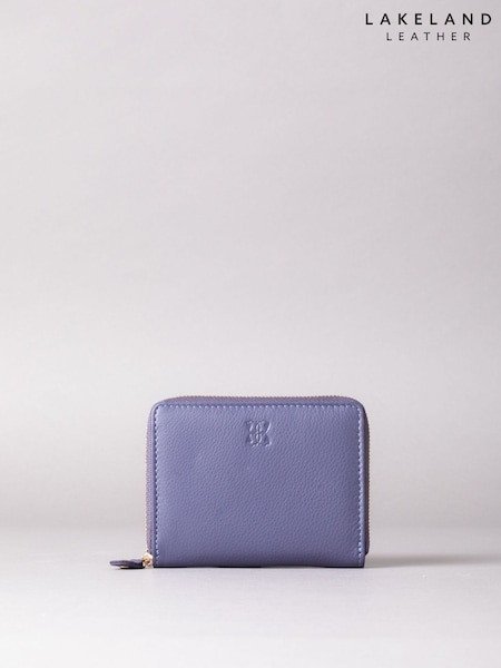 Lakeland Leather Purple Chrome Small Zip Purse (Q86428) | £25