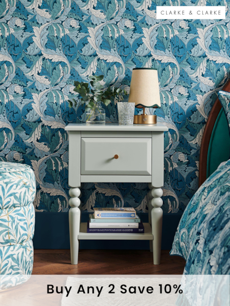 Clarke and Clarke Green William Morris Ashdon Bedside table (Q86450) | £369