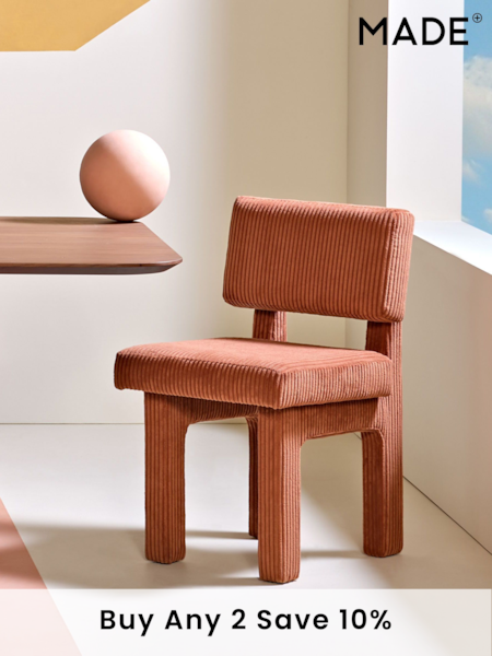 MADE.COM Set of 2 Orange Savea Dining Chairs (Q87136) | £399