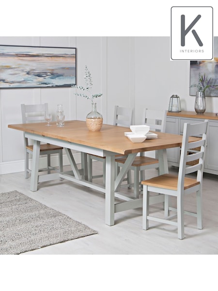 K Interiors Grey Windsor Solid Wood 1.8m Extending Dining Table (Q87303) | £925