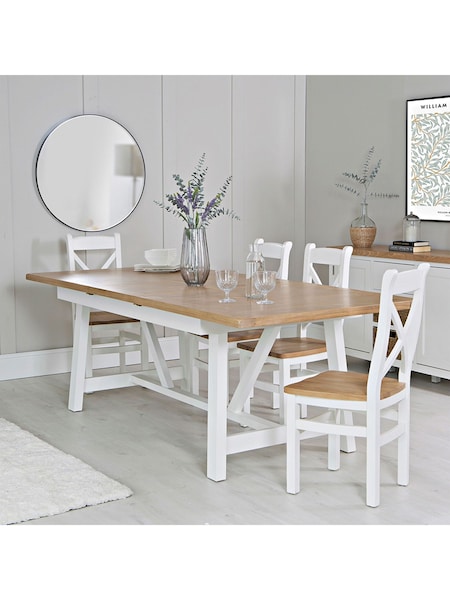 K Interiors White Windsor Solid Wood 1.8m Extending Dining Table (Q87304) | £925