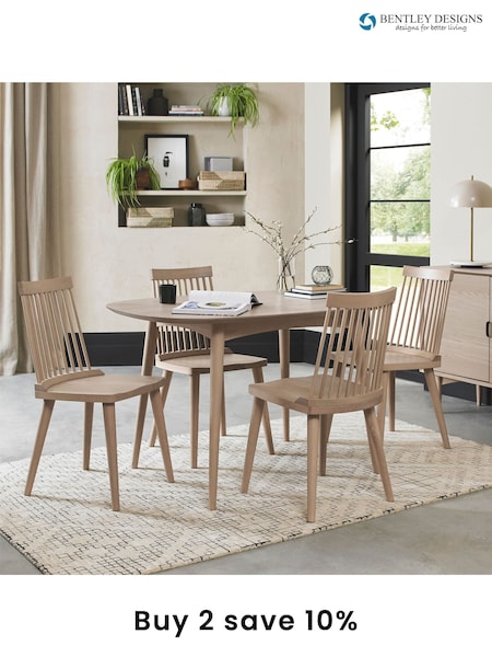 Bentley Designs Scandi Oak Dansk 4 Seater Dining Table and Chairs Set (Q87311) | £820