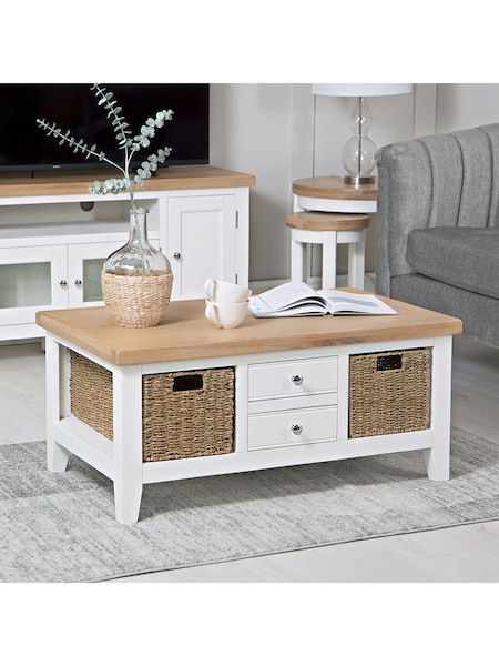 K Interiors White Windsor Solid Wood Large Coffee Table (Q87345) | £500