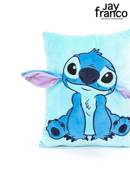 Jay Franco Blue Lilo & Stitch Plush Snuggle Pillow - Super Soft 3D Bed Cushion (Q87500) | £23