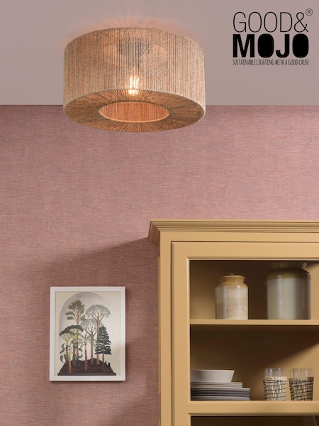 Good & Mojo Natural Iguazu Jute Round Ceiling Light (Q87658) | £145