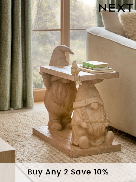 Natural Gonk Christmas Resin Large Side Table (Q87690) | £215