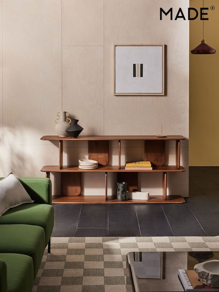 MADE.COM Dark Stain Oak Nyla Low Shelving Unit (Q87876) | £779