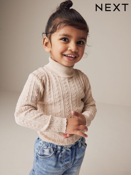 Oatmeal Roll Neck Cardigan (3mths-10yrs) (Q87911) | £5.50 - £6.50