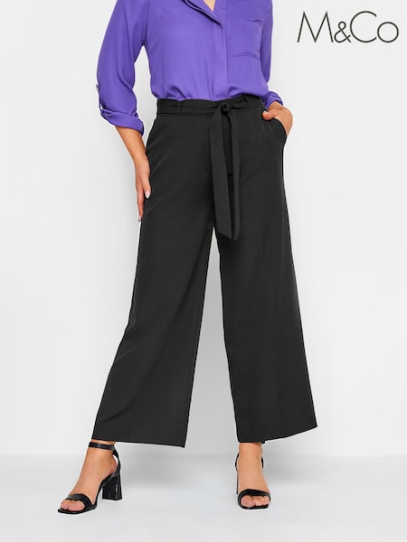 M&Co Black Tailored Wide Leg Trousers (Q87936) | £31
