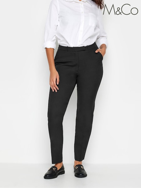M&Co Black Slim Crepe Trousers (Q87963) | £31