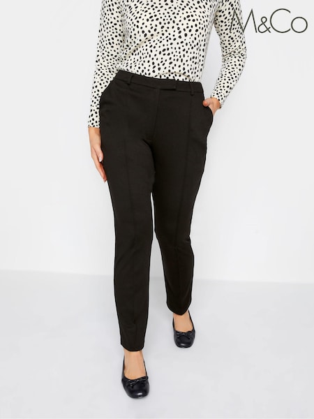 M&Co Black Ponte Slim Leg Trousers (Q87979) | £31